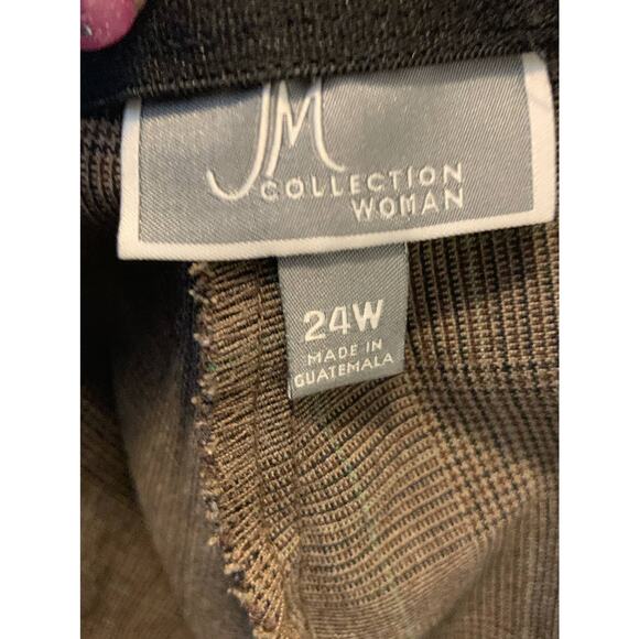JM Collection brown plaid wide legs pants size 24W - Picture 3 of 7
